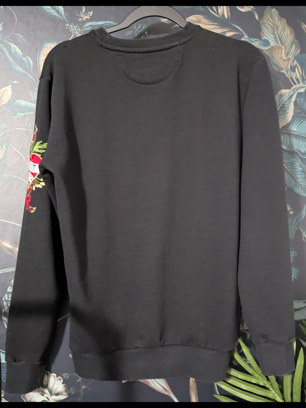 Zara Embroidered Tiger Snake Split Heart Sweatshirt Tattoo Graphic Medium - Picture 2 of 6